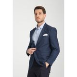 Frappoli Timone Erkek Açık Lacivert Slim Fit Dar Kesim Desenli Mevsimlik Blazer Ceket - 52 - 6 Drop