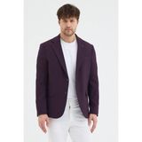 Frappoli Tussio Erkek Bordo Poliviskon Kumaşlı Slim Fit Kendinden Mendilli Mono Yaka Spor Blazer Ceket - 58