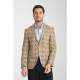 Frappoli Uche Erkek Vizon Ekose Desenli Slim Fit Mono Yaka Blazer Ceket - 52 - 6 Drop