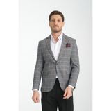 Frappoli Vestore Erkek Siyah Ekose Slim Fit Mono Yaka Spor Blazer Ceket - 48 - 6 Drop