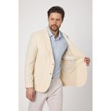 Frappoli Vitao Erkek Açık Bej Italyan Çizgili Keten Karışımlı Ilkbahar-Yazlık Blazer Ceket - 54 - 6 Drop