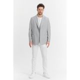 Frappoli Vitao Erkek Bej Italyan Çizgili Kruvaze Yarım Astarlı Slim Fit Spor Blazer Ceket - Gri - 56 - 6 Drop