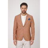 Frappoli Vitao Erkek Kiremit Italyan Çizgili Keten Karışımlı Ilkbahar-Yazlık Blazer Ceket - 48 - 6 Drop