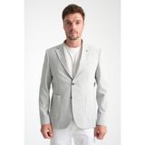 Frappoli Volix Erkek Lacivert Yarım Astar Torba Cep Keten Kumaşlı Spor Blazer Ceket - Gri - 48