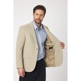 Frappoli Waffle Erkek Açık Bej Waffle Desen Pamuk Karışımlı Likralı Esnek Kumaş Dört Mevsim Blazer Ceket - 50 - 6 Drop