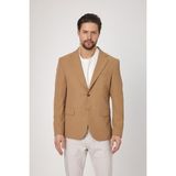 Frappoli Waffle Erkek Camel Waffle Desen Pamuk Karışımlı Likralı Esnek Kumaş Dört Mevsim Blazer Ceket - 58 - 6 Drop