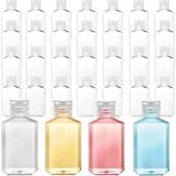 Frcctre 60'lı Paket 2 Oz Boş Şeffaf Plastik Seyahat Şişeleri, Flip Top Kapaklı Taşınabilir Doldurulabilir PET Şişeler, El Dezenfektanı Şampuan Losyonu Tuvalet için Seyahat Boyu Konteynerler