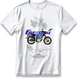 Frdom ZS200 Motorcu Tişört Model Unisex %100 Cotton Pamuk Rahat Regular Baskı Motor T-Shirt - Beyaz - XL