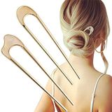 FRDTLUTHW U Şekilli Saç İğneleri Metal Vintage Saç Çubukları Fransız Saç İğnesi Saç Stili Chignon Kadınlar Kızlar için, 2 Adet - Stil 1