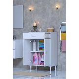 Fre 55 Cm Çok Amaçlı Dolap 1 Raflı Tek Çekmeceli Banyo Mutfak Dolabı 55X88x32,5 Cm Organizer Dolap