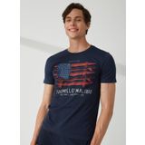 Fred Mello Bisiklet Yaka T-Shirt, L, 5003031638, Mavi, Erkek