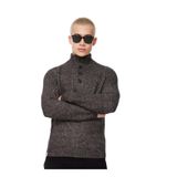 Fred Mello Dik Yaka Slim Fit Kazak, L, 5003104698, Siyah, Erkek