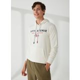 Fred Mello Kapüşon Yaka Beyaz Erkek Sweatshirt, Beyaz, S