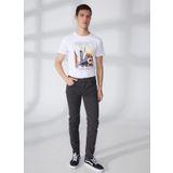 Fred Mello Normal Bel Normal Paça Slim Fit Siyah Erkek Denim Pantolon FM23S26PDCARBON