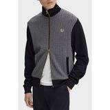 Fred Perry J2303 Knitted Front Track Erkek Ceket - 2XL - Siyah
