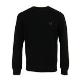 Fred Perry K1309 Pique Stitch Jumper Erkek Kazak - Siyah