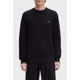 Fred Perry K6507 Waffle Stitch Jumper Erkek Kazak - Siyah - 2XL