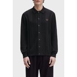Fred Perry K9726 Button Through Knitted Erkek Gömlek - Siyah - XL