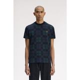 Fred Perry M1757 Black Watch Tartan Erkek Tişört - Siyah