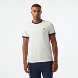 Fred Perry Taped Ringer Erkek Beyaz T-Shirt - M - 129-Beyaz