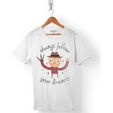 Freddy Elm Street Always Follow Your Dream Erkek Tişört - Beyaz - Renkli
