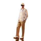 Fredıco Smart Erkek Chino Pantolon Comfort Pileli Taş
