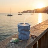 Free And Art Premium El Yapımı Soya Wax Beton Mum Uzun Süre Yanan Özel Tasarım Dekoratif Mum - Turkuaz