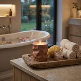 Free And Art Premium El Yapımı Soya Wax Beton Mum Uzun Süre Yanan Özel Tasarım Dekoratif Mum - Turuncu