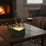 Free And Art Soya Wax Kapaklı Kalp Şeklinde Soya Wax Mum Romantik Şık Dekoratif Mum - Haki