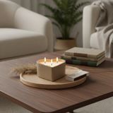 Free And Art Soya Wax Kapaklı Kalp Şeklinde Soya Wax Mum Romantik Şık Dekoratif Mum - Kahverengi