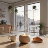 Free And Art Yuvarlak Formda El Yapımı Soya Mum Minimal Dekoratif Tasarım Dekoratif Beton Mum - Kahverengi