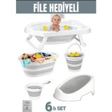 Free Bebek 6'lı Bebek Küvet Set (Fileli) Cm-6 Parça Bebe Setı Katlanır