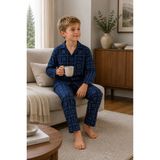 Free Beka Ekose Desenli Uzun Kollu Gömlek Yaka Düğmeli Erkek Çocuk Pijama Takımı - 5 - 6 Yaş