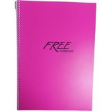 Free Çizgili A4- 40 Yaprak Spiralli Defter 5renk - Pembe