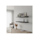 Free Home Premium MDF Ürün Geniş Duvar Rafı 2'li Set 70x15 cm Uçan Raf Gizli Montaj Kitaplık Mutfak Rafı