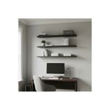 Free Home Premium MDF Ürün Gizli Montajlı Uçan Raf 100x15 - 3 Adet Antrasit Kitaplık Mutfak Banyo Salon Rafı
