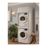 Free Home Premium MDF Ürün Nord Çamaşır ve Kurutma Makinesi Dolabı - Üst Modül Raflı Banyo Düzenleyici