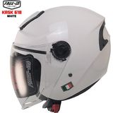 Free-M 618 Güneş Vizörlü Açık Kask (Beyaz) - MEDIUM