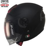 Free-M 618 Yarım Kask Mat Siyah(Güneş Vizörlü) - XL