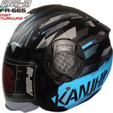 Free-M 665 Yarım Kask Güneş Vizörlü (Mat Turkuaz) - Large