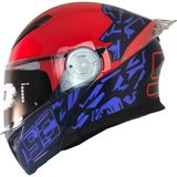 Free-M 965 93 Mavi-Kırmızı Çene Açılır Kask - XLarge