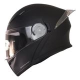 Free-M 965 Mat Siyah Çene Açılır Kask CE Onaylı ve Güneş Vizörlü Renkli Tasarım - XL