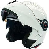Free-M FR-961 Beyaz Çene Açılır Güneş Vizörlü Kask - XL