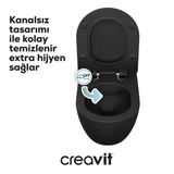 Free Rim-Off Mat Antrasit Renkli Gömme Rezervuar Takım Set