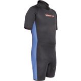 Free-Sub 3mm Klasik Erkek Shorty Sörf Scuba Tüplü Dalış Elbisesi Siyah - Mavi Renkli Neopren - 2XL
