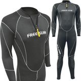 Free-Sub 3mm Typhoon Siyah Yüzme Sörf ve Dalış Elbisesi PVC Malzemeden Üretilmiştir Wetsuit