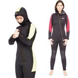 Free-Sub 5mm Ege Siyah Kadın Scuba Tüplü Dalış Elbisesi Wetsuit - 3XL