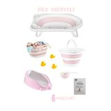 Freebebek 6'lı Bebek Küvet Set (FİLELİ) CM-6 PARÇA BEBE SETI KATLANIR