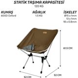 Freecamp Jett Katlanır Sandalye Kahverengi 600D Oxford Malzeme ile 120 kg Taşıma Kapasitesi - Demir