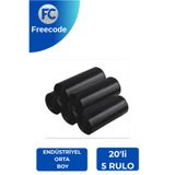 Freecode Endüstriyel Orta Boy Çöp Poşeti 150 gr 20'li 5 Rulo – Dayanıklı Siyah Çöp Torbası